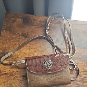 Brighton Brown Leather Crossbody Wallet Bag